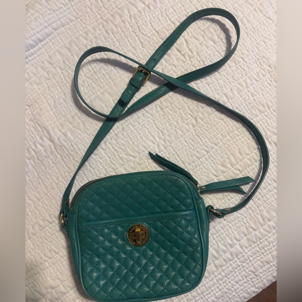 ISAAC MIZRAHI Quilted Teal Crossbody Bag